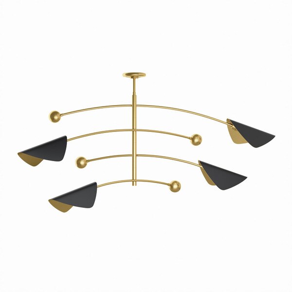 Eclipse Chandelier (Blackened Brass and Natural Brass)